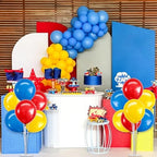 4 Set Red Yellow Blue Balloon Stand Balloon Centerpieces for Table in 4 Count (Pack of 1) in Metallic Blue, alternate view 6