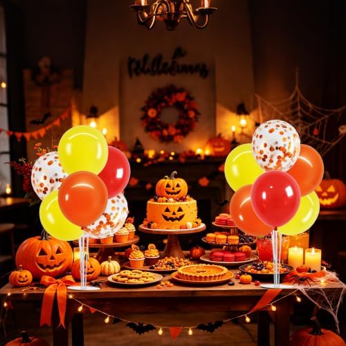4 Set Red Yellow Orange Balloon Stand Centerpieces for Table in 4 Count (Pack of 1) in Red Yellow Orange, alternate view 6