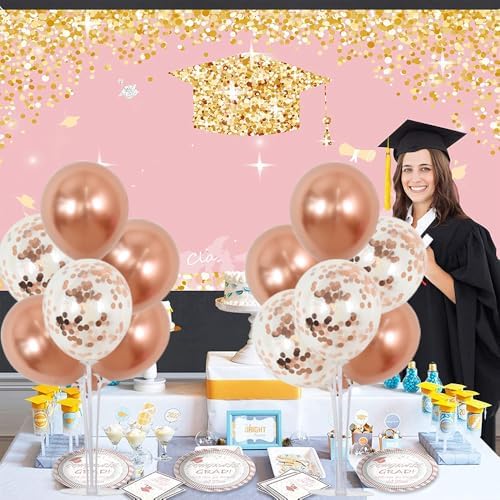 4 Set Rose Gold Balloons Stand Balloon Centerpiece for Table Decor in 4 Count (Pack of 1) in Metallic Blue, alternate view 2