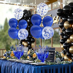 4 Set Royal Blue Table Balloons Foil Spray Centerpiece with Royal Blue and Confetti Balloons Stand Kit for, alternate view 5