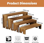 4 Set Wood Display Risers, Stackable Cupcake Stand for Party Dessert Table in Dark Brown, alternate view 3