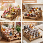 4 Set Wood Display Risers, Stackable Cupcake Stand for Party Dessert Table in Dark Brown, alternate view 5