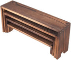 4 Set Wooden Tiered Cupcake Stands, Stackable Food Buffet Display Risers in Brown, alternate view 4