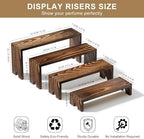 4 Set Wooden Tiered Risers Display Stands for Vendor Events, Stackable Wood Cupcake Display Stand, Farmhouse, alternate view