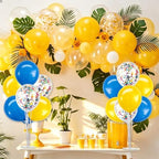 4 Set Yellow Blue Balloon Stand Balloon Centerpieces for Table in 4 Count (Pack of 1) in Metallic Blue Silver, alternate view