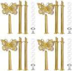 4 Sets 13.5’’ 3-Tier Cake Tray Stand Handle, Multi-tier Metal Dessert Fruit Center Rod Heavy Duty Hardware