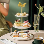 4 Sets 13.5’’ 3-Tier Cake Tray Stand Handle, Multi-tier Metal Dessert Fruit Center Rod Heavy Duty Hardware, alternate view 2