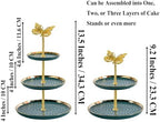 4 Sets 13.5’’ 3-Tier Cake Tray Stand Handle, Multi-tier Metal Dessert Fruit Center Rod Heavy Duty Hardware, alternate view 3