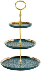 4 Sets 15’’ 3-Tier Cake Tray Stand Handle, Multi-Tier Metal Dessert Fruit Center Rod Heavy Duty Hardware Holder, alternate
