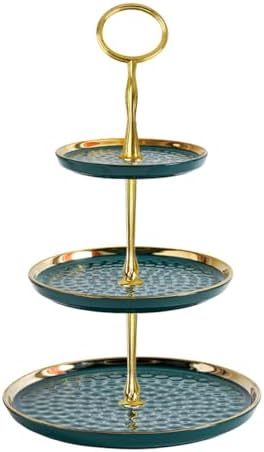 4 Sets 15’’ 3-Tier Cake Tray Stand Handle, Multi-Tier Metal Dessert Fruit Center Rod Heavy Duty Hardware Holder, alternate