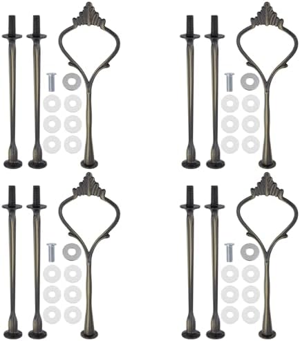 4 Sets 3 Tier Cake Stand Fruit Cake Plate Handle Fitting Hardware