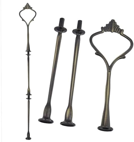 4 Sets 3 Tier Cake Stand Fruit Cake Plate Handle Fitting Hardware, alternate view 3