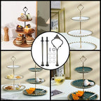 4 Sets 3 Tier Cake Stand Fruit Cake Plate Handle Fitting Hardware, alternate view 4