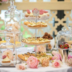 4 Sets 3 Tier Cup Stand Hardware Handles Golden Silvery Rococo Tiered Tray Hardware Kit Hollow Fruit Plate Stand, alternate