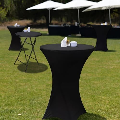 4 Sets 32"x43" High Top Folding Cocktail Tables & Cover, Black in Black, alternate view 7