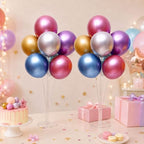 4 Sets Balloon Stand Kit For Table, Balloon Sticks with Bases in 4 Count (Pack of 1) in 4 Pack Clear, alternate view 2
