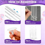 4 Sets Balloon Stand Kit For Table, Balloon Sticks with Bases in 4 Count (Pack of 1) in 4 Pack Clear, alternate view 6