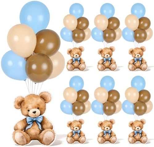4 Sets Balloon Stand Kit for Table Bear Baby Shower Tables Centerpieces with Balloon Boy Baby Shower Decorations