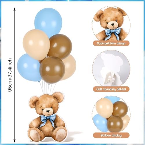4 Sets Balloon Stand Kit for Table Bear Baby Shower Tables Centerpieces with Balloon Boy Baby Shower Decorations, alternate