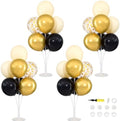 4 Sets Black White Gold Balloon Stand Kits for Table Centerpieces in Black Gold White