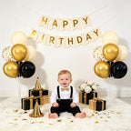 4 Sets Black White Gold Balloon Stand Kits for Table Centerpieces in Black Gold White, alternate view 2