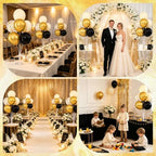 4 Sets Black White Gold Balloon Stand Kits for Table Centerpieces in Black Gold White, alternate view 6