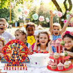 4 Sets Carnival Theme Ferris Wheel Centerpieces and Cupcake & Candy Stands in Multicolor, alternate view 2