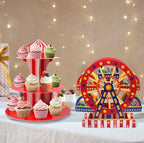 4 Sets Carnival Theme Ferris Wheel Centerpieces and Cupcake & Candy Stands in Multicolor, alternate view 5