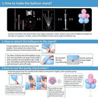4 Sets Gender Reveal Balloons Stand Kit for Table in 4 Count (Pack of 1) in Pink Blue, alternate view 5