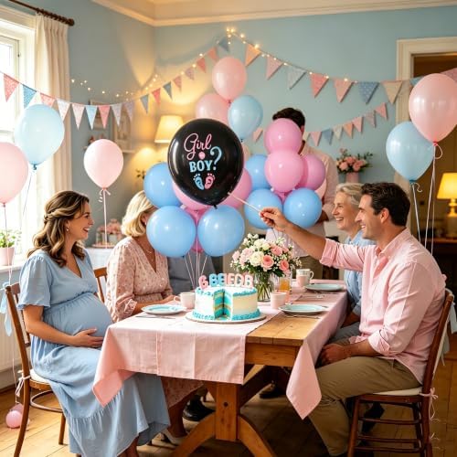 4 Sets Gender Reveal Balloons Stand Kit for Table in 4 Count (Pack of 1) in Pink Blue, alternate view 7