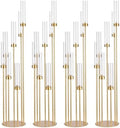 4 Sets Gold Floor Candelabra Centerpieces for Wedding in Gold