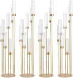 4 Sets Gold Floor Candelabra Centerpieces for Wedding in Gold