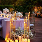 4 Sets Gold Floor Candelabra Centerpieces for Wedding in Gold, alternate view 2