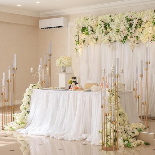 4 Sets Gold Floor Candelabra Centerpieces for Wedding in Gold, alternate view 3