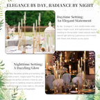 4 Sets Gold Floor Candelabra Centerpieces for Wedding in Gold, alternate view 6