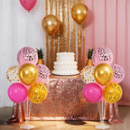 4 Sets Hot Pink Cheetah Print Balloons Stand Kit for Table in 4 Count (Pack of 1) in Hot Pink Cheetach Print, alternate view