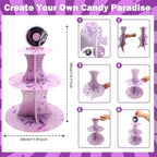 4 Sets Kpop Theme Ferris Wheel Centerpieces and Cupcake & Candy Stands in purple, alternate view 4