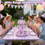 4 Sets Kpop Theme Ferris Wheel Centerpieces and Cupcake & Candy Stands in purple, alternate view 7