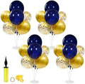 4 Sets Navy Blue Gold Balloon Centerpieces for Table, Blue Gold Party Decor in Blue Gold