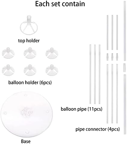 4 Sets of Table Balloon Stand Kit, 1 Roll of Glue and 5 Flower Clips for Birthday, Celebration and Party, alternate view 4