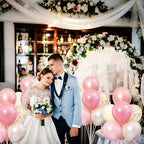4 Sets Pearl Pink Sand White Balloons Stand for Table Centerpieces in 4 Count (Pack of 1) in Pearl White Pink, alternate view