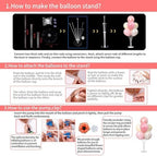 4 Sets Pearl Pink Sand White Balloons Stand for Table Centerpieces in 4 Count (Pack of 1) in Pearl White Pink, alternate view
