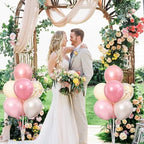 4 Sets Pearl Pink Sand White Balloons Stand for Table Centerpieces in 4 Count (Pack of 1) in Pearl White Pink, alternate view