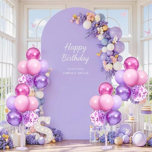 4 Sets Pink and Purple Balloons Stand for Table in 4 Count (Pack of 1) in Purple Pink, alternate view 5