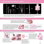 4 Sets Pink and White Balloons Stands Balloon Centerpieces for Table in 10 inches in Pearl Pastel Light Pink, alternate view