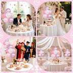 4 Sets Pink and White Balloons Stands Balloon Centerpieces for Table in 10 inches in Pearl Pastel Light Pink, alternate view