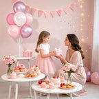 4 Sets Pink and White Balloons Stands Balloon Centerpieces for Table in 10 inches in Pearl Pastel Light Pink, alternate view