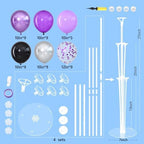 4 Sets Purple Black Silver Balloon Stand Kits for Table Centerpieces in Purple Black Silver, alternate view 3