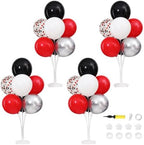 4 Sets Red Black Balloons Stand for Table in 8 inches in Red Black White Silver