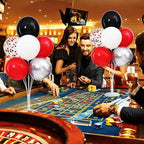 4 Sets Red Black Balloons Stand for Table in 8 inches in Red Black White Silver, alternate view 2
